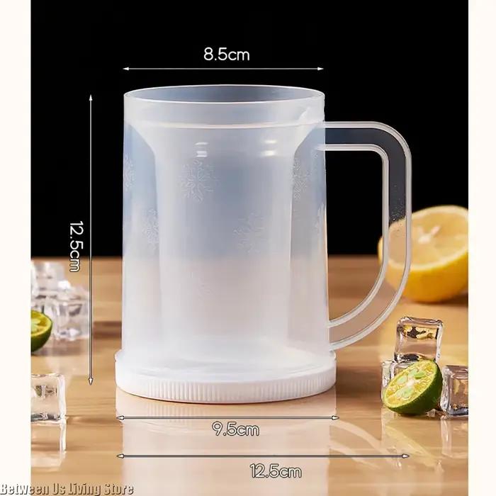 No-Dilution Beer Glass - Translucent Insulated Mug Keeps Drinks Cold for Hours, Summer Essential