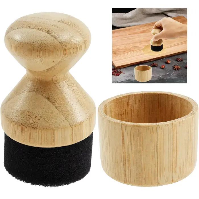 Planche à découper applicateur de cire d'huile avec couvercle et poignée ergonomique