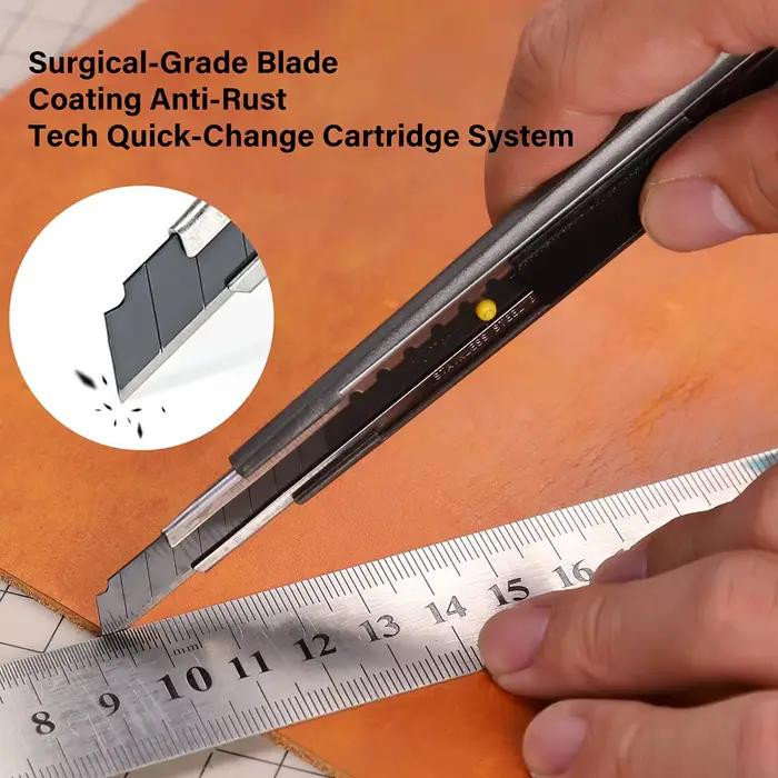 WUTA couteau artisanal pointu utilitaire coupe-cuir lames en acier pour la peau stylo à papier couteaux à graver pour l'artisanat dessin outils de coupe de bricolage