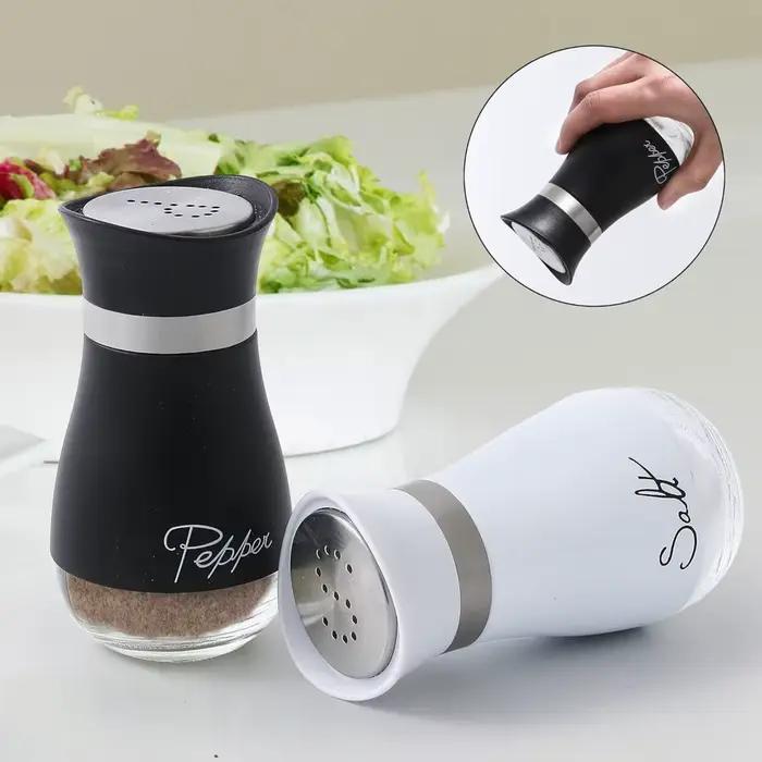 Paquet de 2 saliers et poivrons, pots à épices d'accessoires de cuisine, distributeur d'épices de ferme de 4 onces, scellé pour éviter l'humidité