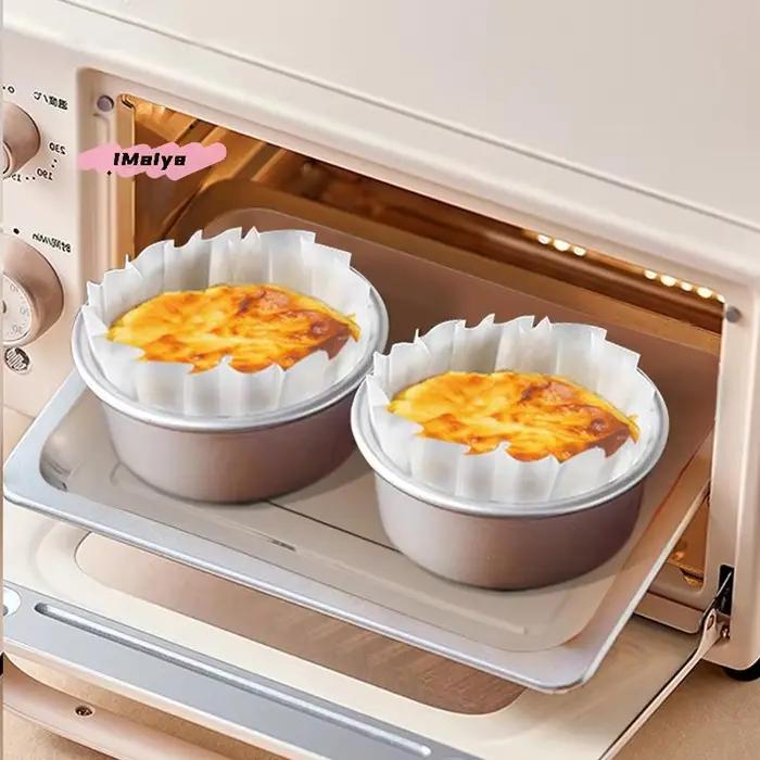 Plateau en papier à l'huile de cheesecake Basque antiadhésif