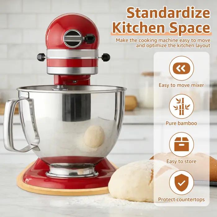 Glissière de mixeur en bambou pour batteur sur socle inclinable KitchenAid 5-7Qt