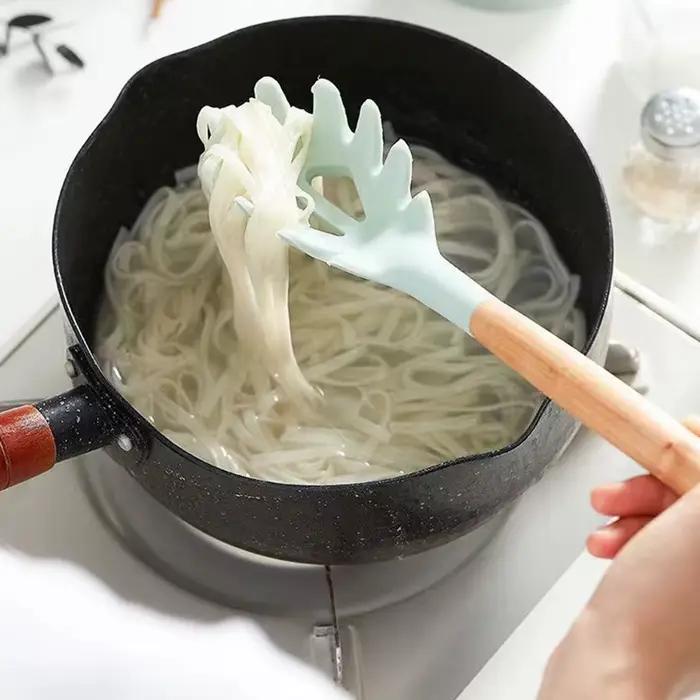 Cuillère à nouilles en Silicone, cuillère à Spaghetti, fourchette à pâtes, passoire de service de nouilles, fente à nouilles, cuillère à griffes de cuisine, accessoires de cuisine