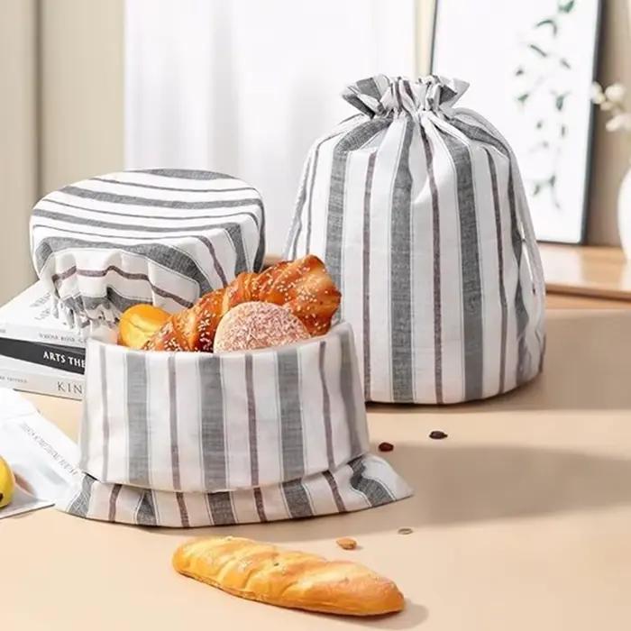 Sacs à pain pour pain fait maison, sacs réutilisables en cire d'abeille en coton et lin, sac à levain, stockage au levain avec housse anti-inspreuve du pain
