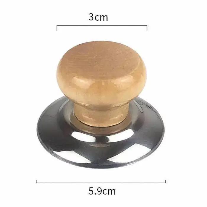 3 Pièces Boutons de Couvercle Universels en Bois Résistants à la Chaleur pour Casseroles et Poêles, Poignées de Remplacement pour Ustensiles de Cuisine