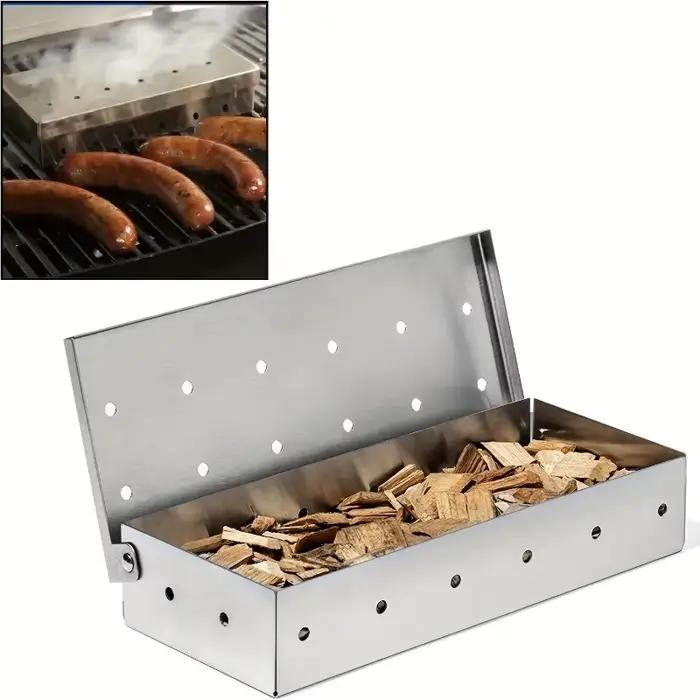 Boîte de fumeur en acier inoxydable pour barbecue à gaz