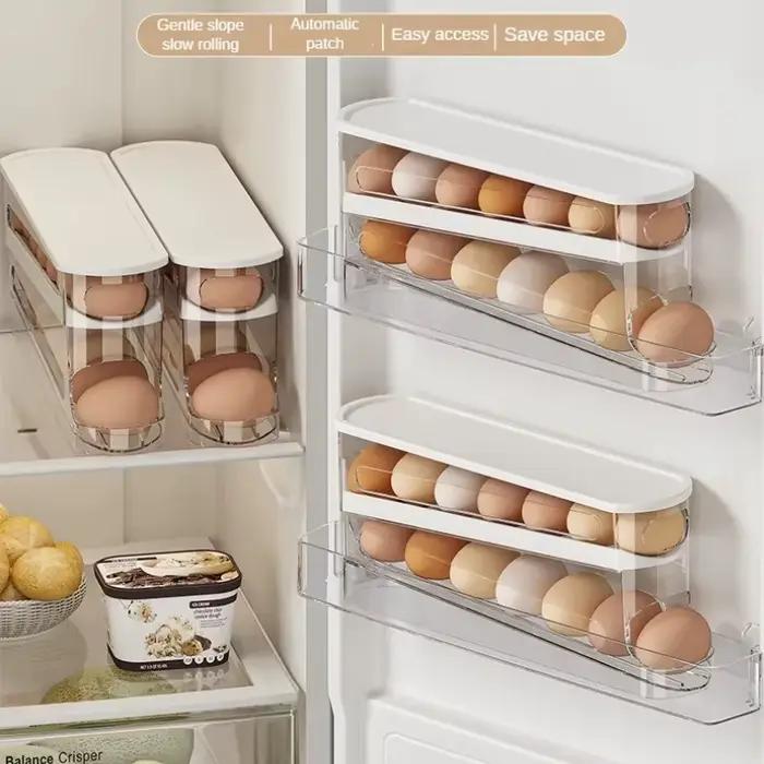 Boîte de rangement d'œufs de réfrigérateur bicouche