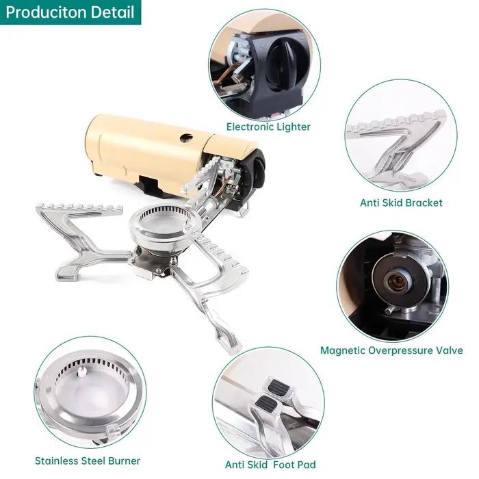 BRS-99 cuisinière à gaz de Camping Portable 2670W brûleur de Camp à domicile pour Glamping randonnée sac à dos cuisinière pliante en plein air voyage en famille