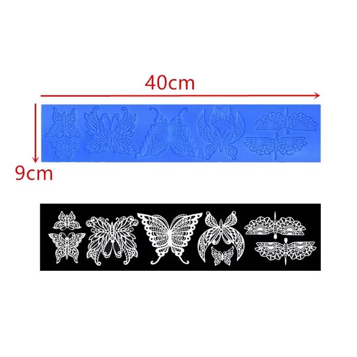 Aomily-Moule en silicone en dentelle papillon pour gâteau de mariage, outil de cuisson spectaculaire, mousse, sucre, glaçage, polymère, tampon