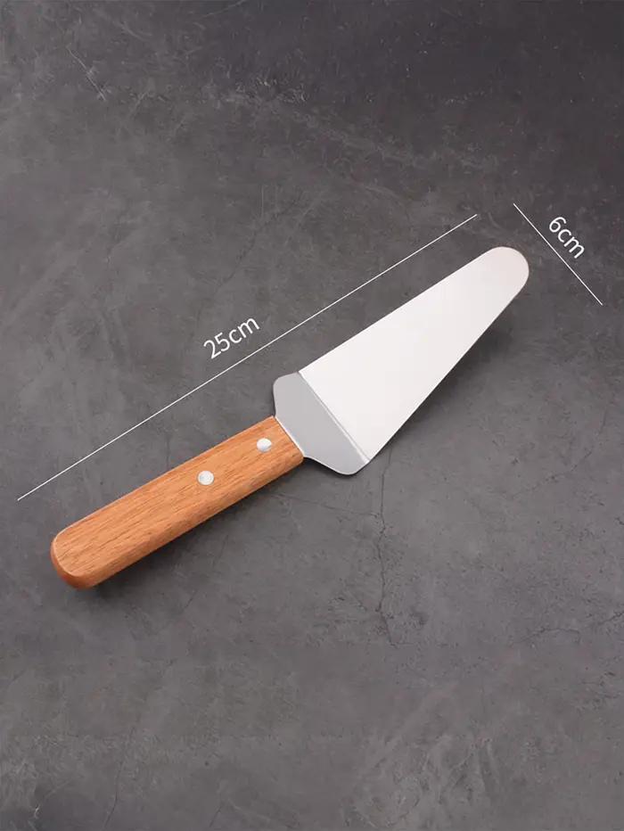 Serveur à tarte à manche en bois, facile à saisir pour couper et servir des desserts, pizza et gâteaux