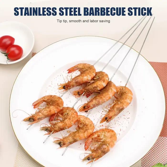50 brochettes de barbecue en acier inoxydable de qualité supérieure