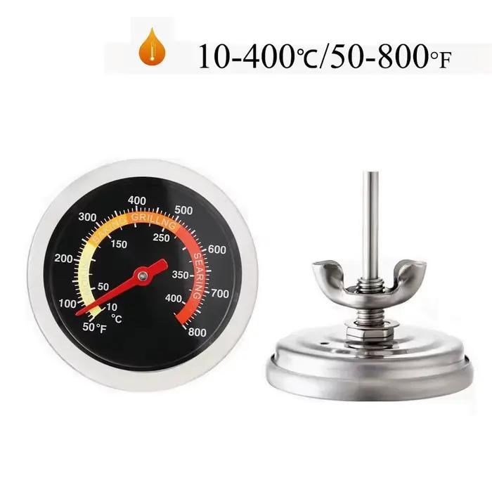 Thermomètre de four à Pizza pour cuisine, cuisson domestique, jauge de température 0-400 ℃ Thermomètre de gril pour fumeur de barbecue en métal