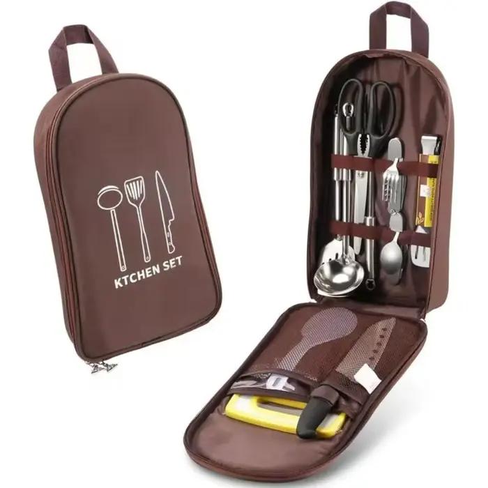 Sac de voyage pour ustensiles de cuisine de camping, sac de voyage portable pour barbecue, kit de cuisine de camping