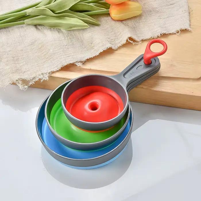 Ensemble d'entonnoirs en plastique orange certifié QIC pour confitures et transferts alimentaires 3 tailles inclus pour bouches larges et pots Mason