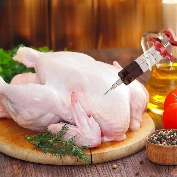 Seringue d'injecteur de viande, kit d'injecteur de dinde Portable pour barbecue fumé, facile à utiliser et à nettoyer, fournitures de cuisine