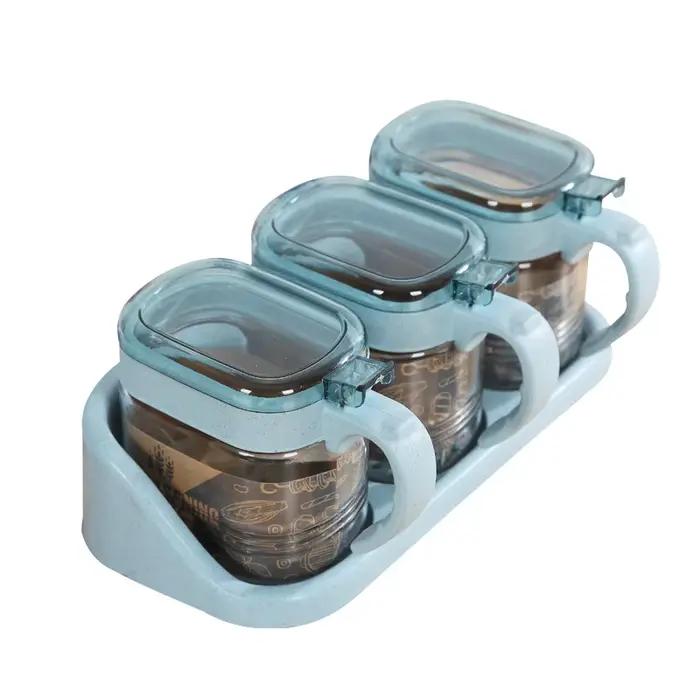 Bocal à épices en plastique et verre transparent, boîte d'assaisonnement, bouteille de stockage d'épices de cuisine, outils de boîte à poudre de cumin Belle