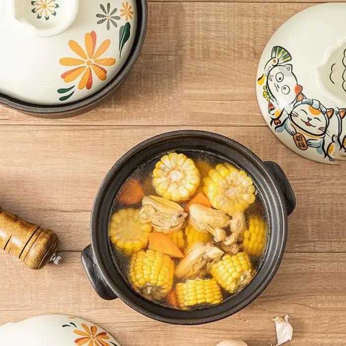 COOKER KING Pot en argile japonais pour mijoter, pot en argile résistant aux hautes températures, pot à soupe domestique résistant aux hautes températures
