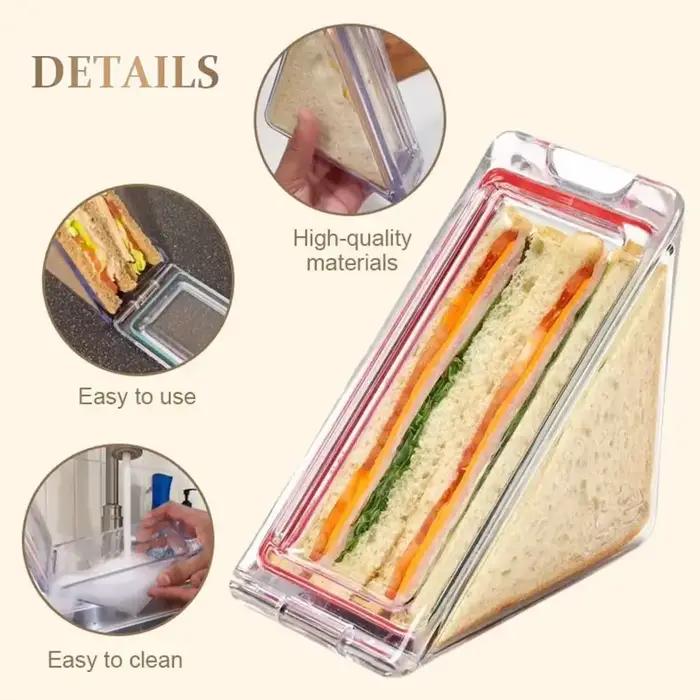 Conteneur triangulaire pour Sandwich, 10 pièces, boîte en plastique transparente triangulaire Portable pour rangement de gâteaux, boîte hermétique réutilisable pour Sandwich de voyage