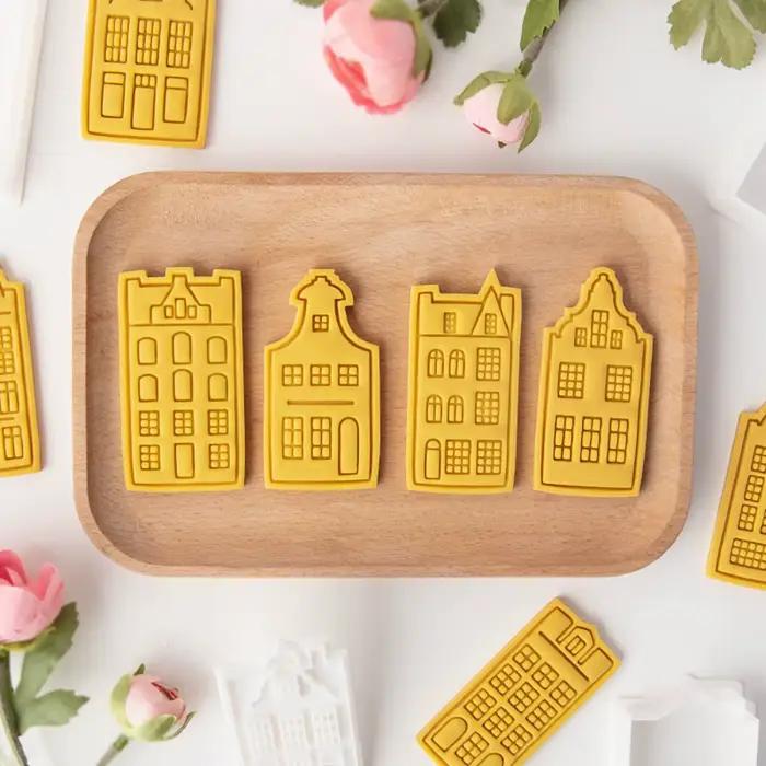 Lot de 4 emporte-pièces maison Amsterdam