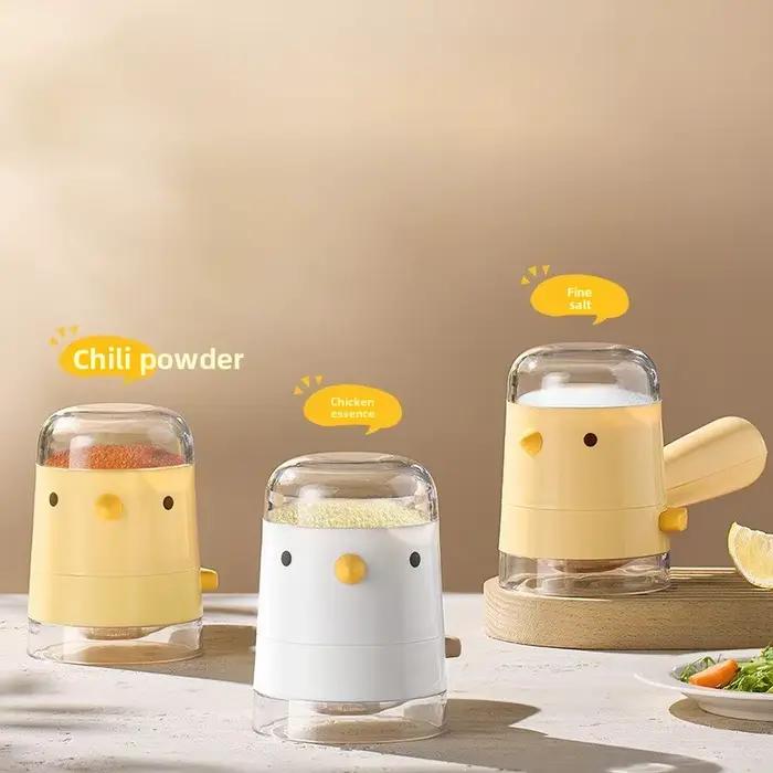 1 distributeur de sel quantitatif pour la cuisine, distributeur d'assaisonnement ménager, stockage, anti-poussière, anti-humidité, contrôle des portions, pot à épices