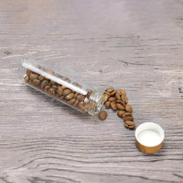 Petite bouteille en verre scellée en bois de hêtre, stockage de grains de café, album, base poreuse, affichage créatif Mars, accessoires précieux