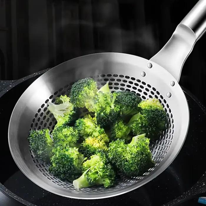 Écumoire ronde en acier inoxydable, passoire à aliments, tamis à mailles, filtre pour la proximité, outils de cuisine