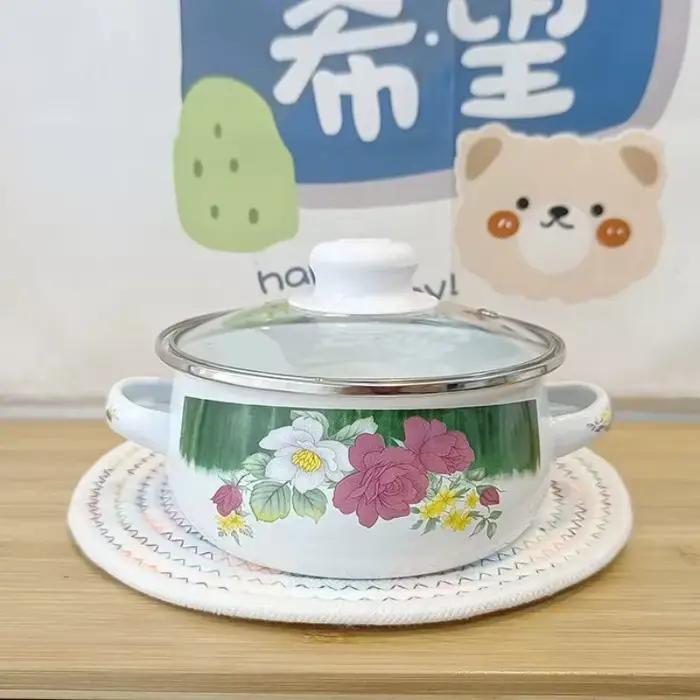 Ustensiles de cuisine Pots et poêles en émail émaillé Bol complémentaire pour bébé Vaisselle Pots et poêles à soupe Cuisinière à induction à flamme nue