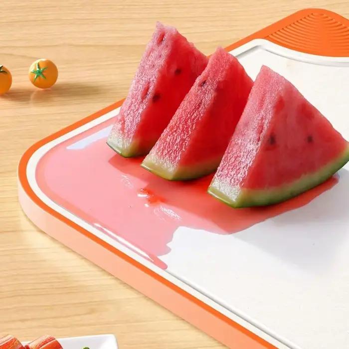 Planche à découper antibactérienne Double face en paille de blé, planche collante multifonctionnelle en plastique antidérapante Anti-moisissure pour la cuisine de la maison