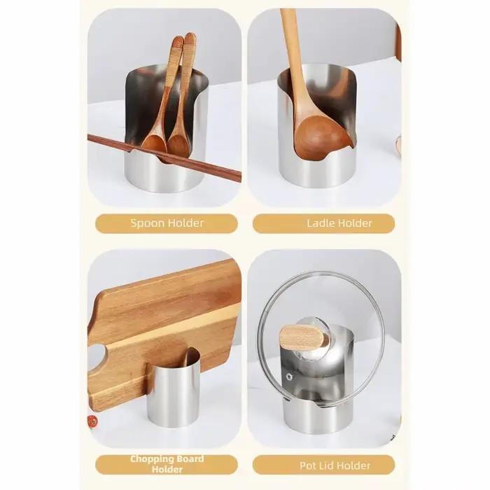 Porte-ustensiles en acier inoxydable résistant à la chaleur design moderne pour rangement et organisation de cuisine occaions spéciales cadeau idéal