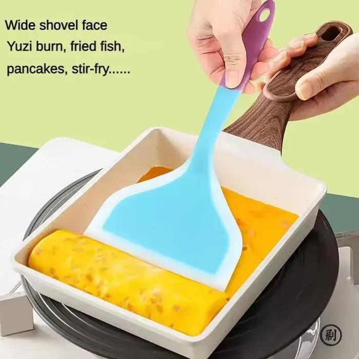 Espátula tamago Yaki, sartén antiadhésif, espátula spéciale, espátula gruesa para ovo Yaki, espátula de silicone, 1 unidad