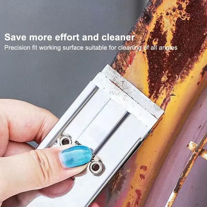 Grattoir de nettoyage en acier inoxydable pour fenêtres, carreaux de céramique et tâches de couture, respectueux de l'environnement, disponible en gris foncé, lavande et vert armée