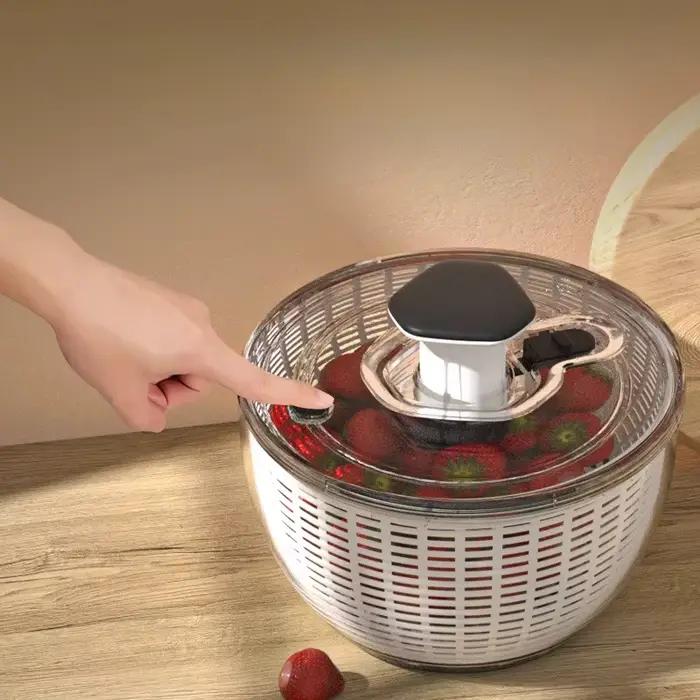Spinner à salade pour cuisine saine, lave-légumes, séchoir vert à feuilles, panier de vidange d'eau efficace, passoire de préparation des aliments