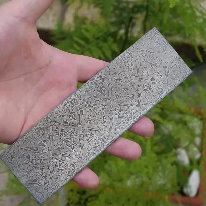 Plaque de acier Damas sans cœur pour lames de couteau, billettes de fabrication de couteaux, HRC59, Acier inoxydable 13C26 VG10