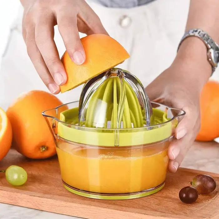 Presse-fruits manuel multifonctionnel avec tasse à mesurer intégrée, chauffe-citron, orange, râpe, séparateur René, Ju479, 4 en 1
