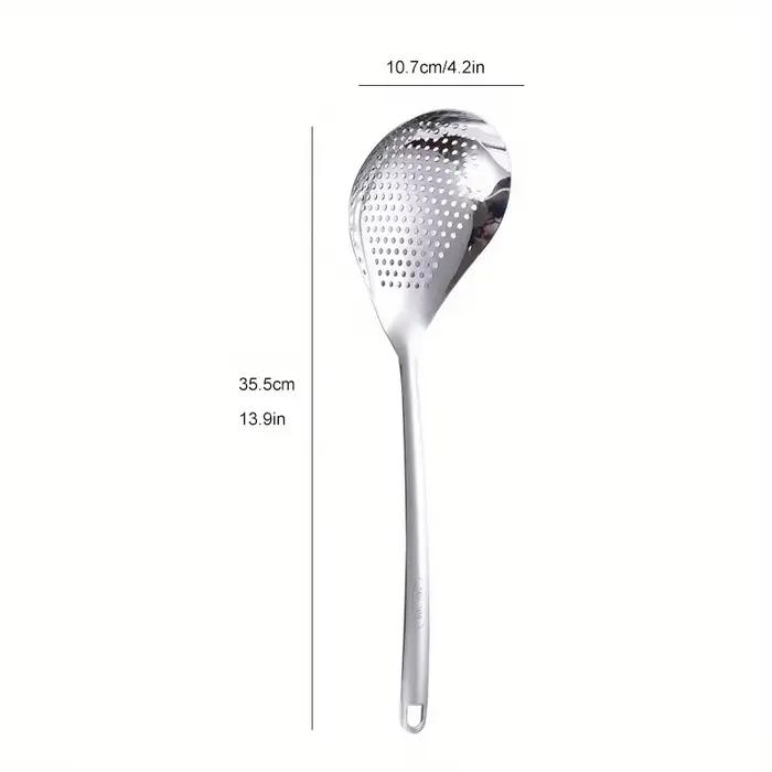 Grande cuillère d'écumoire de passoire en acier inoxydable Durable, cuillère de passoire de nourriture robuste pour frire et cuisine, ustensiles de cuisine 1 pièce