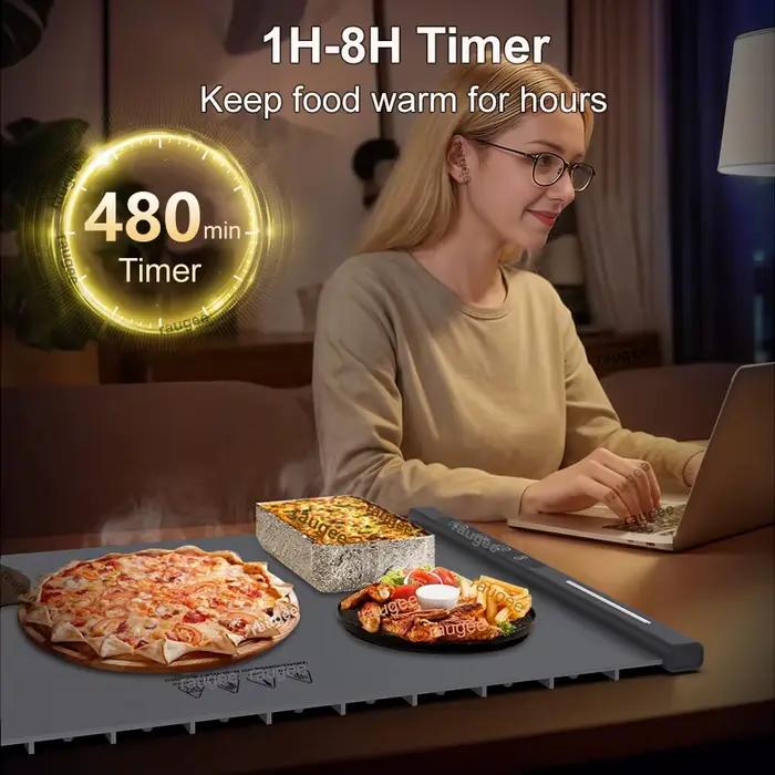 Plaque chauffante électrique en Silicone, Table à manger, tapis chauffant pour aliments, chauffage rapide des aliments, plateau chauffant pour café, plaque chauffante pliable pour aliments