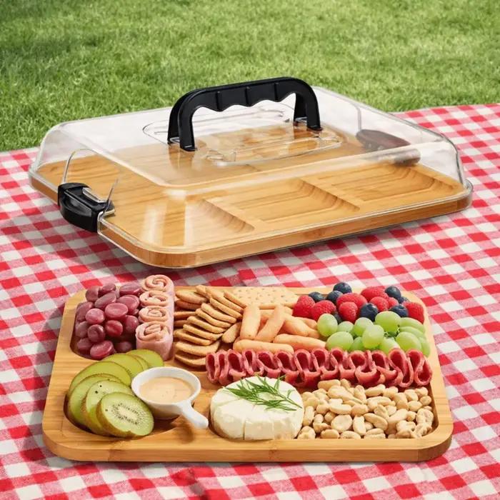 Plateau à charcuterie portable en bois