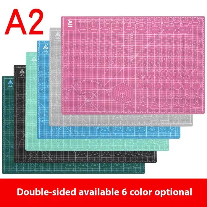 Planche à découper A2 60x45cm, ligne de grille, planche à découper auto-cicatrisante, carte artisanale multicolore Double face, tampon de découpe manuel de bureau