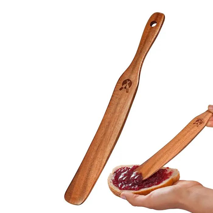 Bâtonnet mélangeur en bois multifonctionnel, grattoir pour bocaux étroits, spatule-cuillère en bois, fouet à pain, ustensiles de cuisine pour la cuisson et la pâtisserie