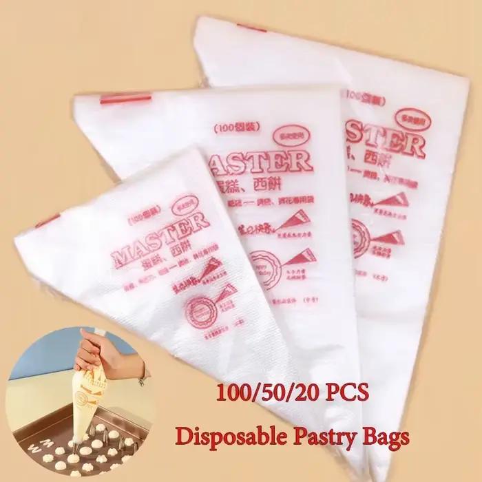 Sacs à pâtisserie jetables en plastique PE de qualité alimentaire pour gâteaux et cupcakes avec buses ou sans, pour occasions spéciales et partages festifs