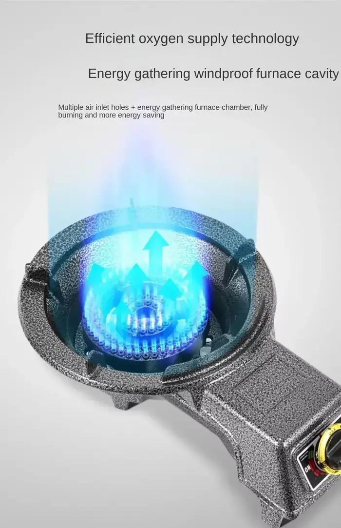 Poêle à gaz puissant pour la cuisine domestique et commerciale – Compatible avec le gaz naturel et le GPL.