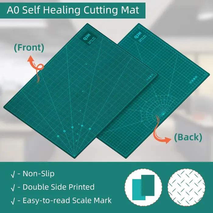 SUPER taille A0- 47.24x35.43 pouces vert auto-guérison planche à découper-1pc Double face utile tapis de découpe en PVC, outil d'artisanat bricolage