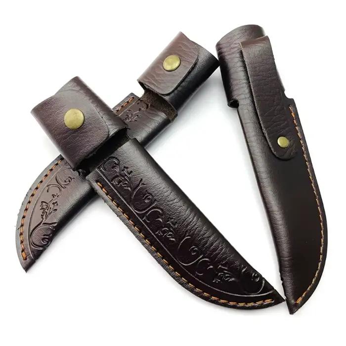 Gaine de poche en cuir PU fait main pour couteau de poche homme sécurité pratique camping chasse survival丛林探索爱好者专用手工PU皮革刀鞘