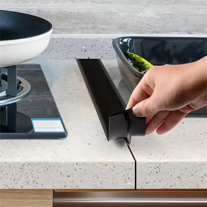 Bande d'étanchéité en silicone pour cuisinière à gaz, bande anti-graisse et anti-taches pour cuisine, insert en silicone, accessoires de cuisine
