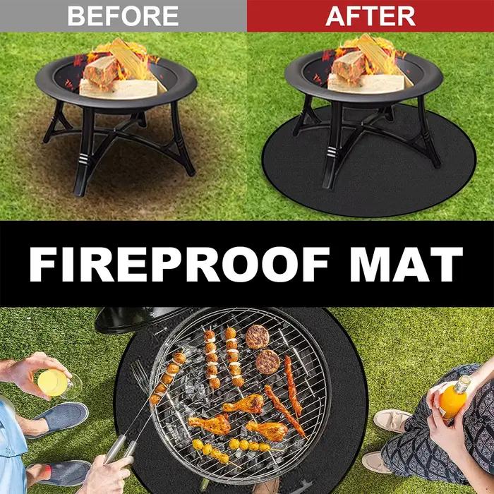 Tapis de gril robuste en fibre de verre pour barbecue et feux de camp résistants aux hautes températures et faciles à entretenir pour soirée extérieure