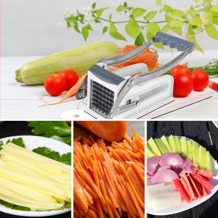Trancheuse de pommes de terre pressée à la main en acier inoxydable avec lames interchangeables pour frites maison croustillantes et uniformes pour usage domestique et cadeau pour amateurs de cuisine
