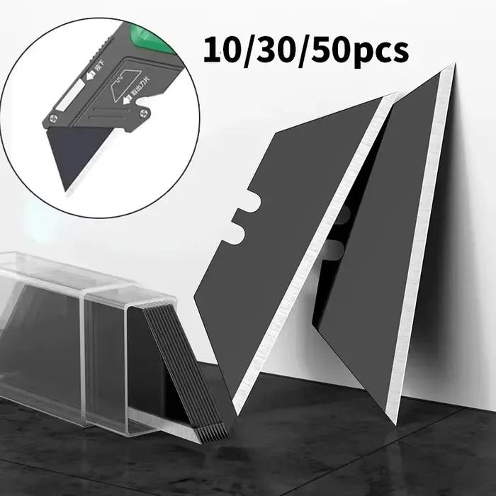 Lames de couteau de remplacement spéciales de type T, couteau utilitaire en acier, lame trapézoïdale, outil de coupe artisanal d'art de bricolage 10/30/50 pièces