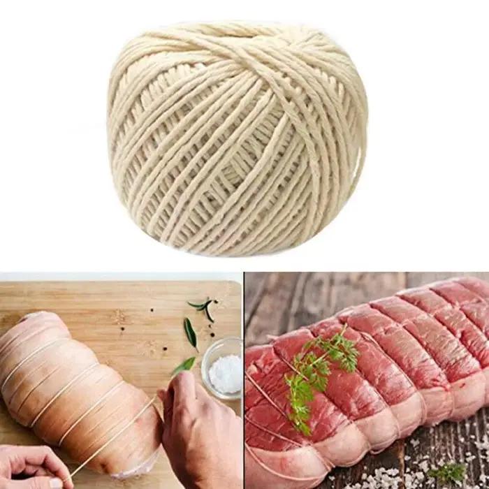 Corde de boucher en coton non blanchi multicolore pour présentation de viandes et volailles occasions spéciales trousseau de 70mètres tranches de dinde barbecue saucisses fêtes familiales