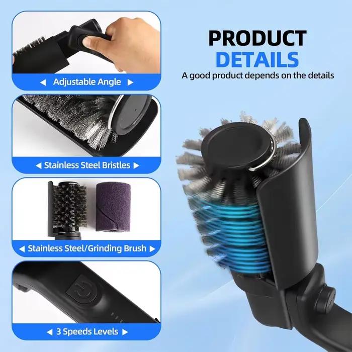 Brosse de cuisine, accessoires de barbecue, brosse de nettoyage pour barbecue, brosse électrique rechargeable pour grill, brosse de nettoyage pour barbecue, brosse de nettoyage pour pavés