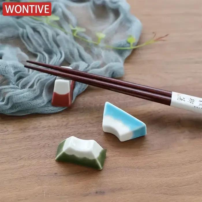 Support de baguettes en céramique Fuji Mountain, japonais, peinture de vaisselle en céramique, ornements, étagère, outil de cuisine